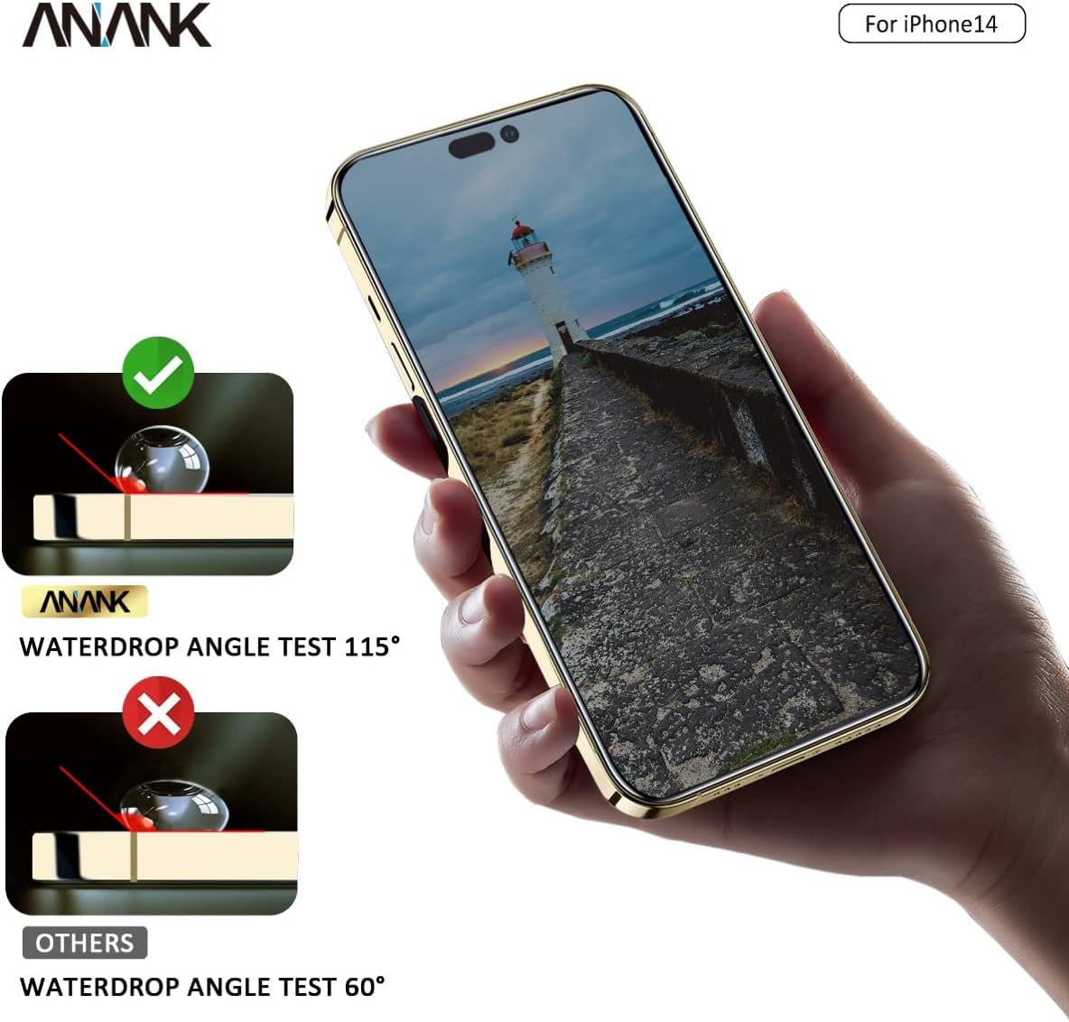 كڤر حماية شاشة 2.5D لهاتف iPhone 14 Pro Max مضاد للتجسس من Anank كڤر حماية شاشة 2.5D لهاتف iPhone 14 Pro Max مضاد للتجسس من Anank